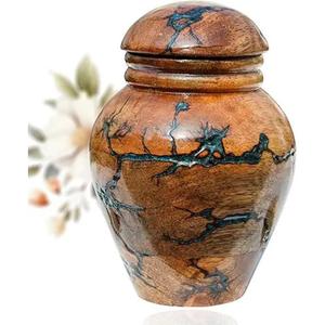 Handmade Large Adult Male Urn Turned Wood Cremation Ashes <b>Vase</b> Handcrafted <b>Memorial</b> Funeral Urn for Human Ashes - Product Image 5