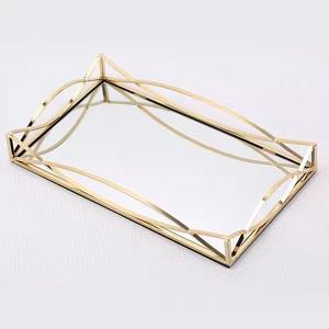 Bandeja de Servicio de Metal Espejo, Lujosa, Clásica, Moderna, Artesanal, para Hotel, Restaurante, Postres, Accesorios de Comida, Regalos de Inauguración - Product Image 6