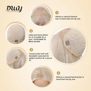 Lainey H-NEW Light Brown <b>Wig</b> 134 Free Parting Hand-Tied Top Top Middle Length with Glueless Synthetic Features Dwy 134 Color - Product Image 6