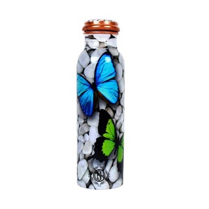 Custom 1L Sport Style Luxury Copper Water <b>Bottle</b> Handcrafted Enamel Design with <b>Drinking</b> Lid Premium Drinkware for Boiling Water - Product Image 5