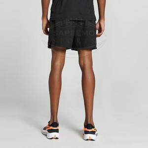 Shorts de sport pour homme en coton/polyester mélangé, décontractés, taille mi-haute, avec cordon de serrage, légers, respirants, séchage rapide - Product Image 4