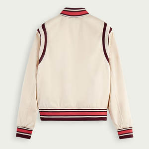 2025 nouvelle meilleure qualité dames université avec col en tricot côtelé Style de rue fabriqué à partir de tissu de qualité supérieure pour les femmes veste universitaire - Product Image 2