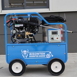 Nettoyeur haute pression à eau chaude industriel OEM, 100 % neuf, 4000 PSI, 4 GPM, avec moteur à démarrage électrique, monté sur châssis, avec réservoir de 175 gallons, HPW40KT - Product Image 1