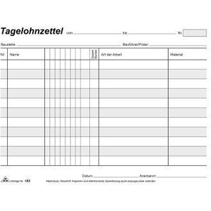 Libro de Registro de Horas de Trabajo DIN A5 Horizontal, 3 Copias de 40 Hojas Cada Una, de la Editorial RNK - Product Image 1