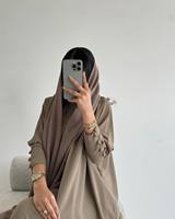 Abaya de Prière Turque de Luxe en Soie Satinée Anti-Plis Faite à la Main de Haute Qualité pour Femme Petite Taille, Toutes Saisons, Vente en Gros, Dubaï