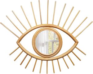 Mayorista Espejo de ojo de ratán Espejo colgante tejido a mano para sala de estar Decoración de dormitorio Fabricación vietnamita - Product Image 1