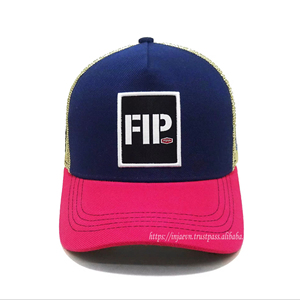 Vente en gros de chapeaux de camionneur 3 tons en denim/toile pour hommes design personnalisé 5 panneaux avec dos en maille respirant haute qualité chapeaux du Vietnam - Product Image 1