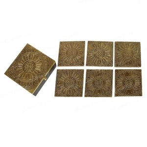 Fantaisie Design Maison Vaisselle Dessous De Verre Top Qualité En Bois Forme Carrée Sous-Verre Avec Support Carré Par Royal Home Collection Fournitures - Product Image 1