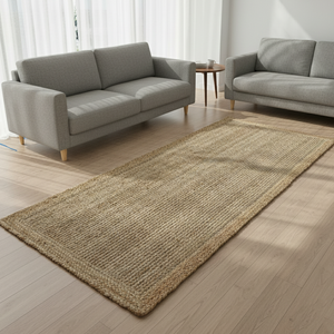 Grand tapis de jute tissé à la main écologique naturel durable lavable pour salon chambre salle à manger espace haut trafic tapis - Product Image 1