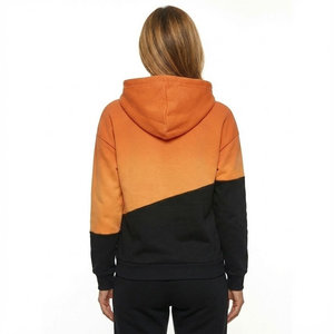 Wholesale Ladies Two Tone Patchwork Hoodies Oversized Loose Fit Casual Kangaroo Pocket Heavyweight Terry Cotton Fleece Hoodies - Product Image 3