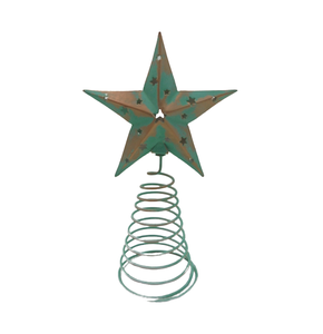 Étoile décorative unique en fer avec support vert et cuivre anti pour la décoration de Noël Design moderne de table personnalisé en gros - Product Image 5
