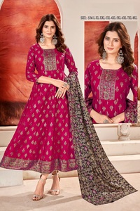 Heavy 14 Kg Rayon with Multi-cold Print with Dupatta Set Kurtis for Online Sale - Product Image 6