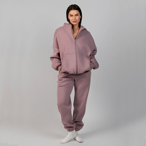 Conjunto Deportivo de Felpa para Mujer, Nuevo, Holgado, Informal, de Dos Piezas, de Poliéster/Algodón, Antibacteriano, Lavado - Product Image 4