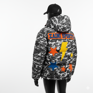 Women Puffer <b>Jacket</b> Premium 380GSM Polyester Fabric Winter Coat Custom Logo Embroidery <b>Patchwork</b> Design Women Puffer <b>Jackets</b> - Product Image 2