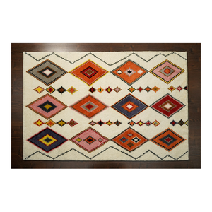 Trending Dunes Sand-Inspired Modern Handmade Bohemian Wool Rug Plush Geometric Pattern Handwoven <b>Runner</b> for Home Use <b>Washable</b> - Product Image 1