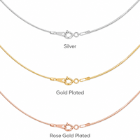 Collier en argent sterling 925 plaqué or, chaîne os de serpent octogonale, 3,1 g, 42 cm, fermoir à ressort