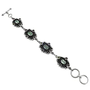 "Sapphire Charm <b>Bracelet</b> <b>for</b> <b>Women</b> with Freshwater <b>Pearl</b> and Gold Plating" - Product Image 3