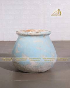 Modern AT076H60TMA Teal Matt <b>Antique</b> Ceramic Flower Pot by Art-home Ceramics <b>for</b> Home <b>Garden</b> Hotel Mini Landscape Decoration - Product Image 4