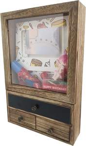 กรอบกล่องเงา3ลิ้นชักแบบถอดได้กล่องไม้เงาแสดงเคสด้านหลังและลิ้นชักสำหรับแสดงภาพ - Product Image 2