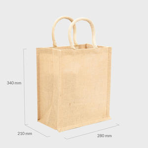 Natural Jute 6-<b>Bottle</b> <b>Wine</b> Tote Bag Removable Dividers Eco-Friendly Linen Fabric Screen Printing Rope Medium for Daily Use Gift - Product Image 2