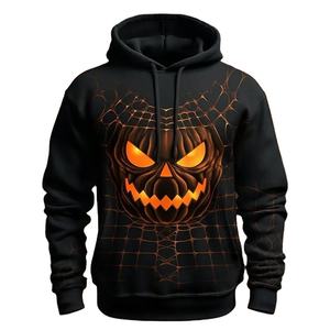 Sudadera con capucha de Halloween personalizada Hombres Calidad de lujo térmica 100% Algodón Con capucha Cremallera completa US Cordones Sudadera con capucha personalizable - Product Image 1
