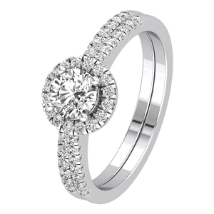 Bague de mariage de luxe en or jaune et blanc 9 carats pour femme, diamant de laboratoire de 1,29 carats, clarté VS, couleur EF, taille brillant, certifié IGI - Product Image 2