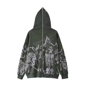 เสื้อฮู้ดมีซิปแบบเต็มใบหน้าเสื้อฮู้ดแบบมีซิปดีไซน์ใหม่ผ้าคอตตอน100% เกรดพรีเมี่ยมทำจากปากีสถาน - Product Image 1