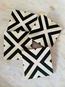 Posavasos de piedra con incrustaciones de hueso de estilo clásico Crescent Crafts Posavasos de cocina de té y café de alta calidad - Product Image 3