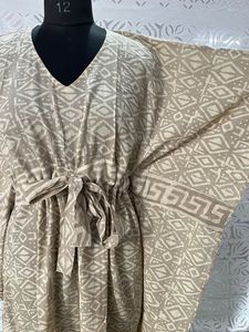 Pur coton indien main bloc caftan terreux élégant confortable vêtements de jour maman tenue robe d'été robe de nuit Bagru imprimer robes décontractées - Product Image 4