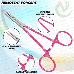 Juego de tijeras de enfermería elegantes de 3 piezas con abrazadera, Manual Premium fuente de alimentación, pinzas hemostáticas con mango impreso de Vaslcare - Product Image 4