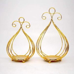 เชิงเทียนเหล็กชุบทองหรูหราเชิงเทียนสำหรับงานแต่งงานดีไซน์ใหม่เทียนแฟนซี - Product Image 1