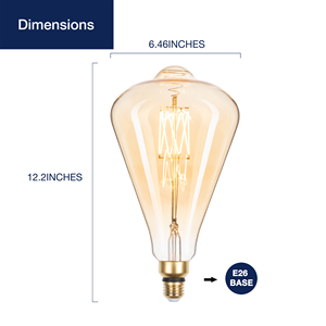 金メッキ調光可能なLEDフィラメント電球120V ST164 7W 2000K 600lmクリスマスウェディング用 - Product Image 3