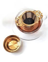 Ensemble de tasse à thé en métal en laiton avec poignée en acier inoxydable Passoire à thé en acier inoxydable pour boissons chaudes Cuisine Usage domestique - Product Image 3