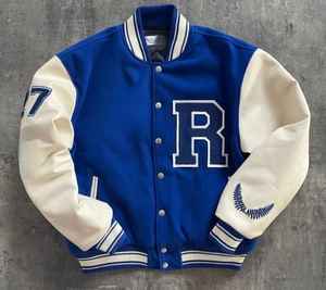 Veste universitaire vintage personnalisable 100% laine réversible XS Broderie 3D Bouton en denim Hiver Service OEM disponible - Product Image 2