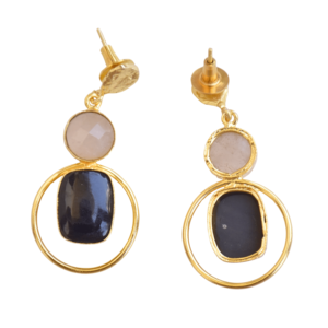 Pendientes Colgantes de Latón de Moda, Exportación de Piedras Semipreciosas Naturales, Latón Chapado en Rodio, Estilo Moderno, Premium, Listos para B2B - Product Image 3