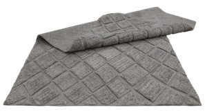 Alfombra Moderna de Diseño Geométrico Reversible, Tejida a Mano, de Lana de Pelo Alto, Delgada y Acolchada, con Patrón de Diamantes Grises Sólidos y Grabado 3D para el Hogar - Product Image 6