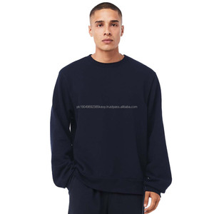 Venta al por mayor de sudaderas con capucha personalizadas Logo de gran tamaño 370g 100% algodón Unisex Street Terry Casual suelta hombres sudaderas con capucha de cuello redondo - Product Image 5