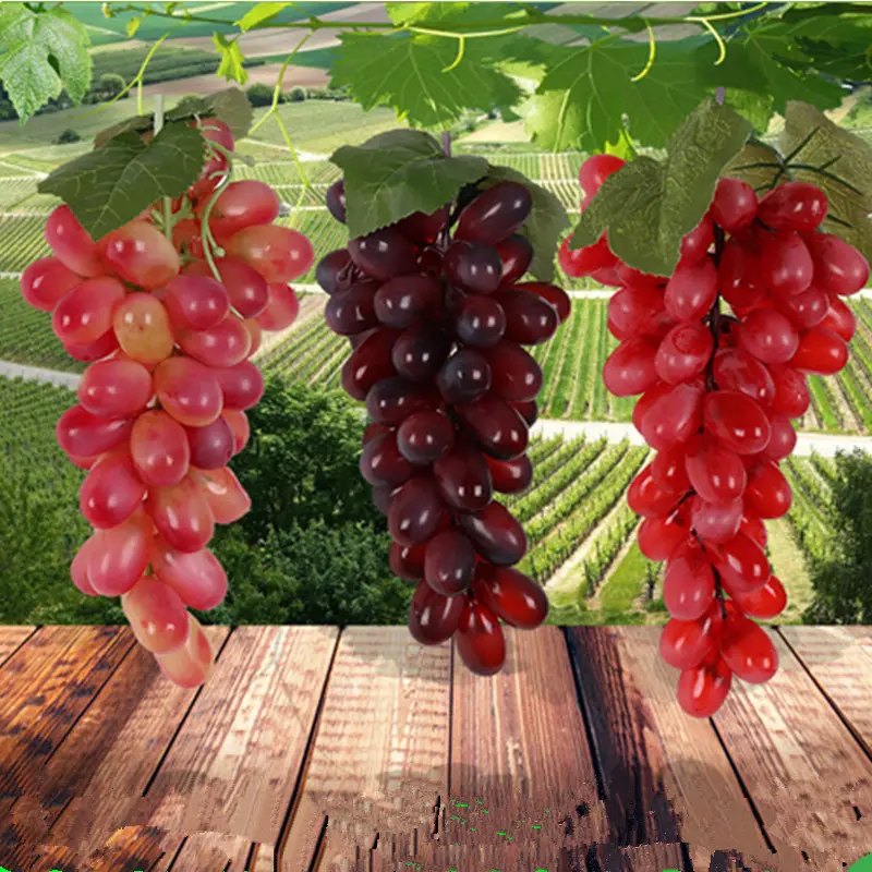 wholesale simulation grape string fruit model ceiling wall decoration photography props artificial green Ivy leaves