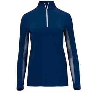 Hauts de base pour femmes équestres de qualité supérieure, anti-bactériens, respirants, en spandex et nylon, avec fermeture éclair, pour l'équitation - Product Image 1