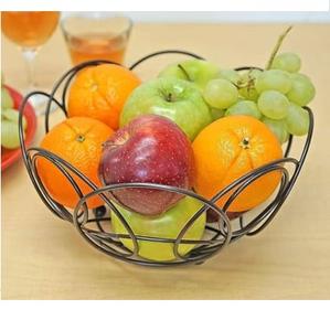 Cesta de Almacenamiento de Frutas de Estilo Clásico con Acabado Metálico Negro para el Hogar y Hoteles, Cesta Decorativa para Mesa de Cocina - Product Image 5