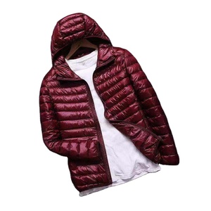 Chaqueta ligera de algodón y poliéster para hombre, chaleco con capucha y cuello levantado de invierno con plumas, chaquetas cálidas Vintage de Color sólido con cremallera - Product Image 2