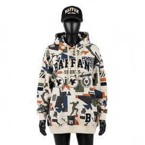 Sudadera con capucha de lana de algodón Premium 350GSM para mujer, Jersey cálido con estampado abstracto y logotipo personalizado, sudaderas básicas para mujer - Product Image 1