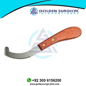 Vente en gros GOLDEN Brand Bot Egg Knife Manche en bois Soins vétérinaires pour chevaux Outils de toilettage Fournitures Modèle GSIB-100403 - Product Image 2