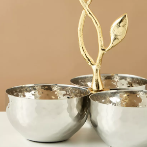 Bols à noix en métal argenté Bol à salade et à fruits décoratif pour la maison Bol à noix pour comptoirs de table Vente en gros directe d'usine - Product Image 4