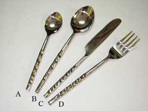 Vantage ensemble de couverts gaufrés de luxe moderne désherbage utilisation maison et cuisine nickelé pour fêtes restaurant - Product Image 3