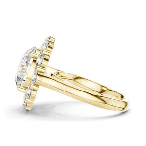 Bague halo en diamant de laboratoire rond brillant de 6,58 carats pour femmes, clarté VVS-VS EF, or 18 carats, 14 carats, 10 carats et argent 925, rose - Product Image 6