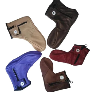 OEM Wholesale Leather <b>Socks</b> Custom Logo Premium Soft Leather Breathable Comfort Made For Riding Outdoor Safety And Work Use - Product Image 1