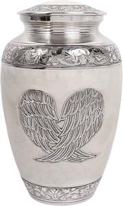 โกศสำหรับผู้ใหญ่ผู้ใหญ่สีขาวดีไซน์ทันสมัยโลหะอะลูมิเนียมทนทานสำหรับขี้เถ้าของมนุษย์3.5 LTR - Product Image 3