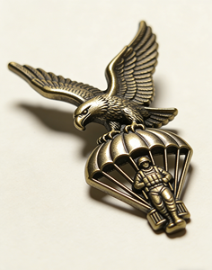 Insignia de Paracaidista de Bronce Vintage con Diseño de Águila |   Pin de Solapa Táctico de Metal Personalizado para Coleccionistas y Uniformes |   Broche de recuerdo de alto detalle - Product Image 3