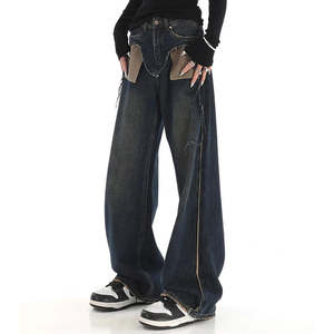 Femmes de haute qualité professionnel décontracté pleine longueur jean pantalon à la mode mi-taille droite Style prix de gros pour l'hiver - Product Image 3